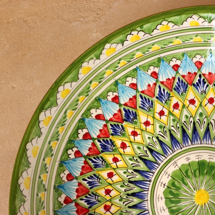 Ляган Риштанская керамика  Ляган Риштанская керамика "Узоры", 33 см