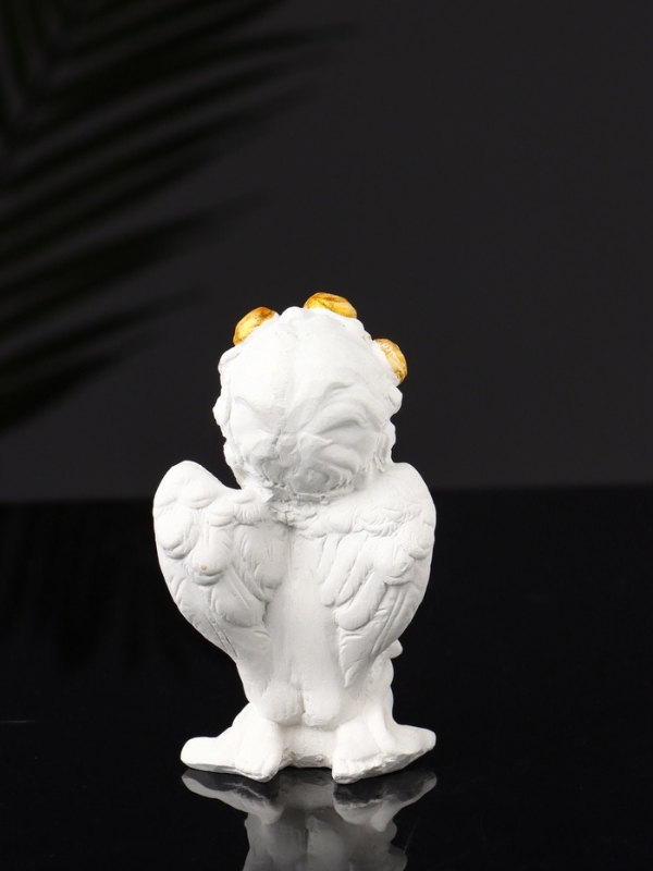 Набор фигур "Ангелы на подносе" 20х10х16 см, белый