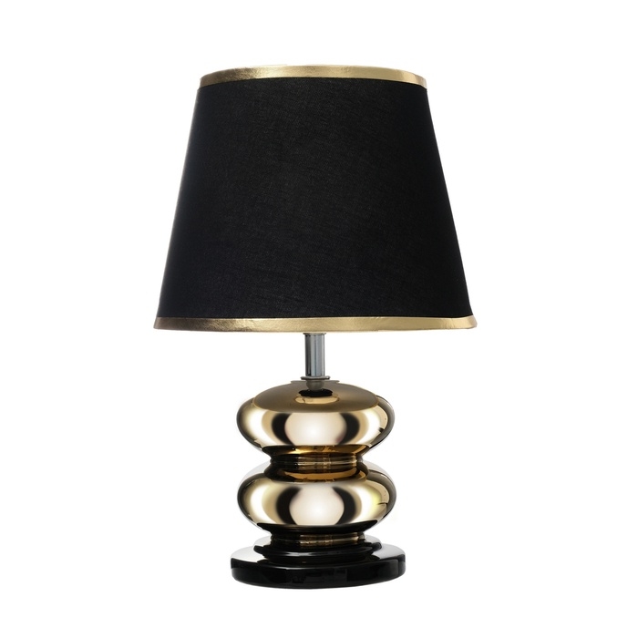 Настольная лампа с абажуром RISALUX «Роса», 1×40 Вт, Е27, чёрный/золото, 20×20×32 см Настольная лампа с абажуром RISALUX «Роса», 1×40 Вт, Е27, чёрный/золото, 20×20×32 см