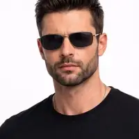 Очки солнцезащитные OneSun, поляризационные, UV 400, 14.5&times;13&times;5 см, линза 4&times;5.5 см, чёрные