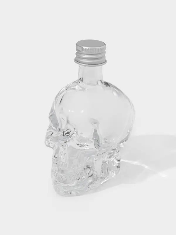 Баночка для специй &laquo;Череп. Хэллоуин&raquo;, 50 мл, 6&times;4.5&times;9 см, с металлической крышкой, стекло, прозрачная