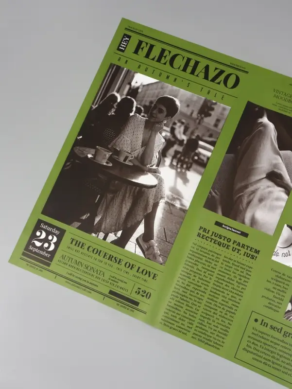 Плёнка флористическая &laquo;Газета любви&raquo;, травяной, 65 мкм, 50&times;57&plusmn;1 см