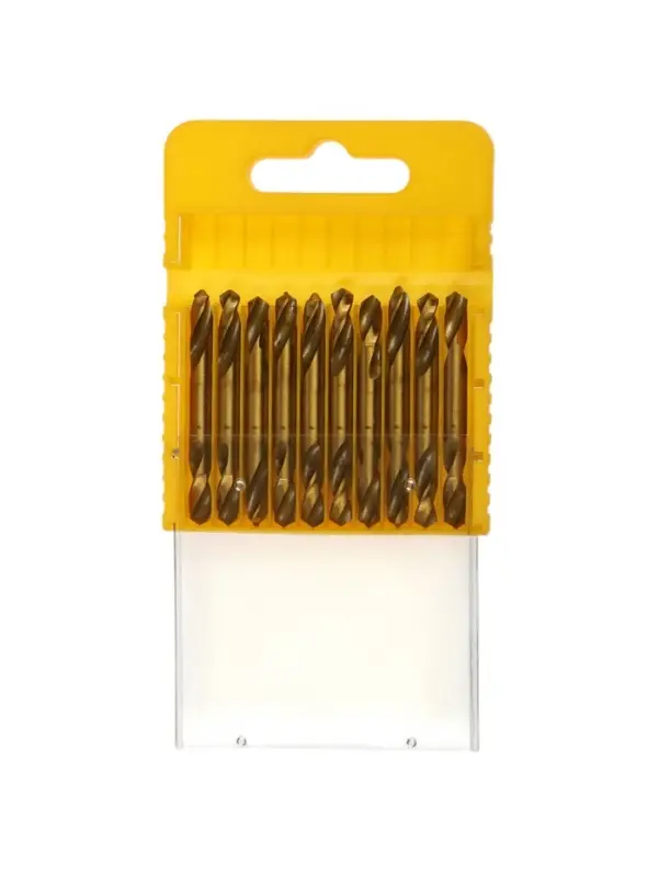 Набор двусторонних сверл по металлу ТУНДРА, HSS-Tin, 5&times;50 мм, 10 шт.