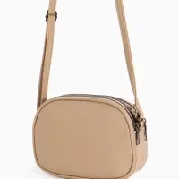 Сумка женская кросс-боди на молнии, 19&times;7&times;15 см, в клетку, бежевая