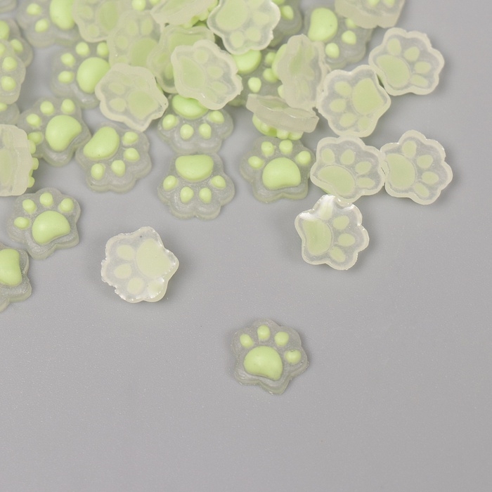 Декор для творчества акрил Декор для творчества акрил "Лапка" зелёный светится в темноте, меняет цвет от у/ф набор 50 шт 0,8х0,