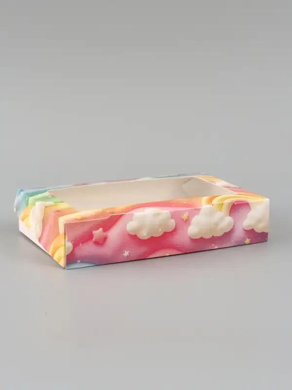 Коробка подарочная складная &laquo;Радуга&raquo;, 20&times;12&times;4 см, с окном