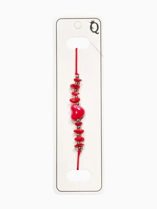 Браслет-оберег &laquo;Сердце и крошка - на любовь&raquo;, d=6 см, красный, бордовый