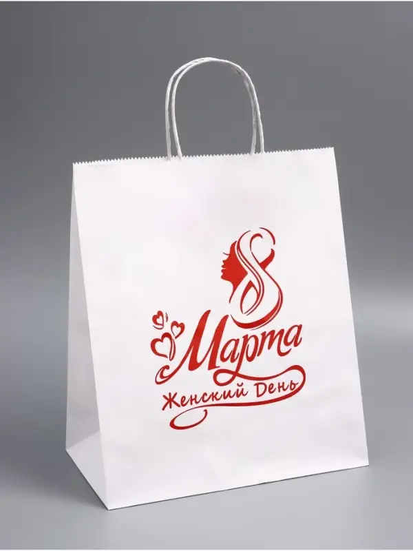 Пакет подарочный бумажный, « 8 марта Женский День!» 24×14×28 см Пакет подарочный бумажный, « 8 марта Женский День!» 24×14×28 см