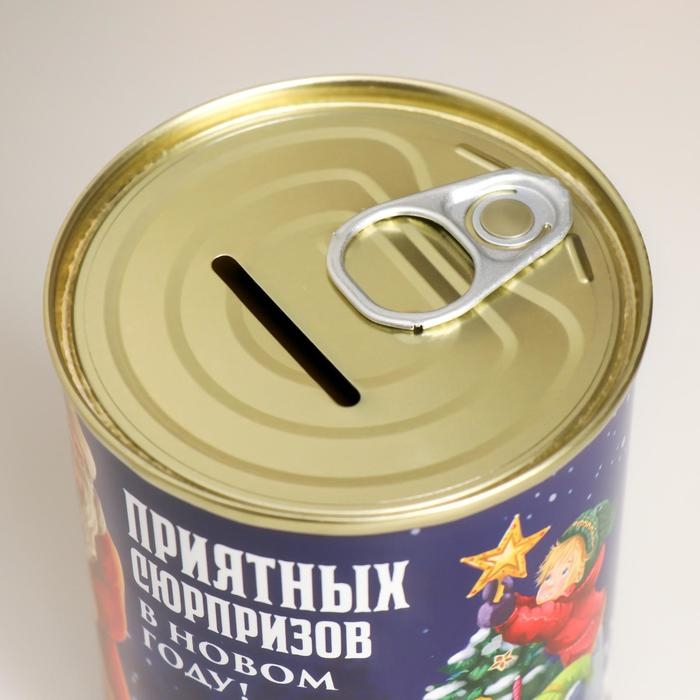 Копилка-банка металл  Копилка-банка металл "Приятных сюрпризов " 7,3х9,5 см