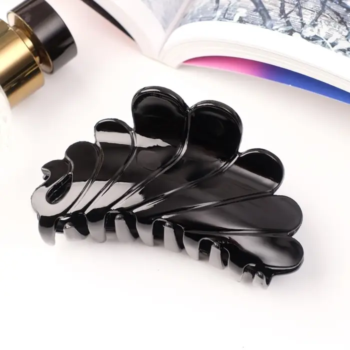 Крабик для волос &laquo;Классик&raquo;, волны, 9&times;4 см, чёрный