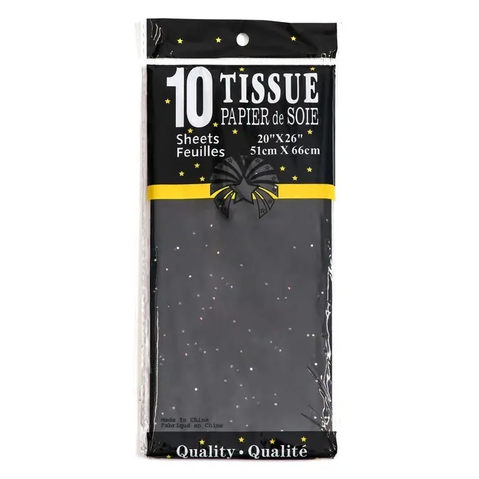 Бумага упаковочная тишью, «Конфетти», чёрная, 50×66 см Бумага упаковочная тишью, «Конфетти», чёрная, 50×66 см
