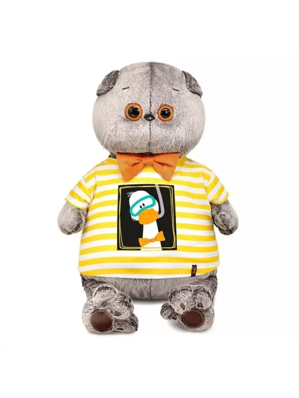 Мягкая игрушка &laquo;Кот Басик в футболке с Гусиком&raquo;, 60 см