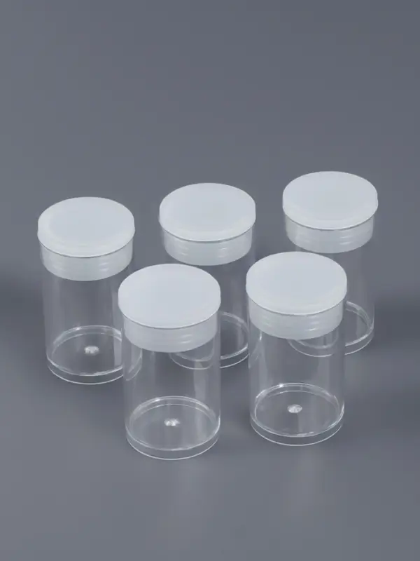 Набор баночек для мелочей, d=2.2×3.8 см, 5 шт., прозрачный