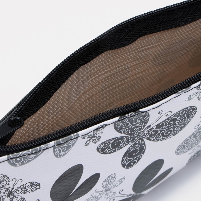 Косметичка на молнии, цвет белый/чёрный Косметичка на молнии, цвет белый/чёрный