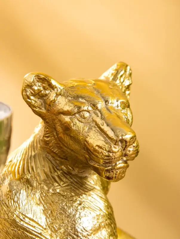 Сувенир с чашей "Пантера" 28х20,5х13 см, алюминий