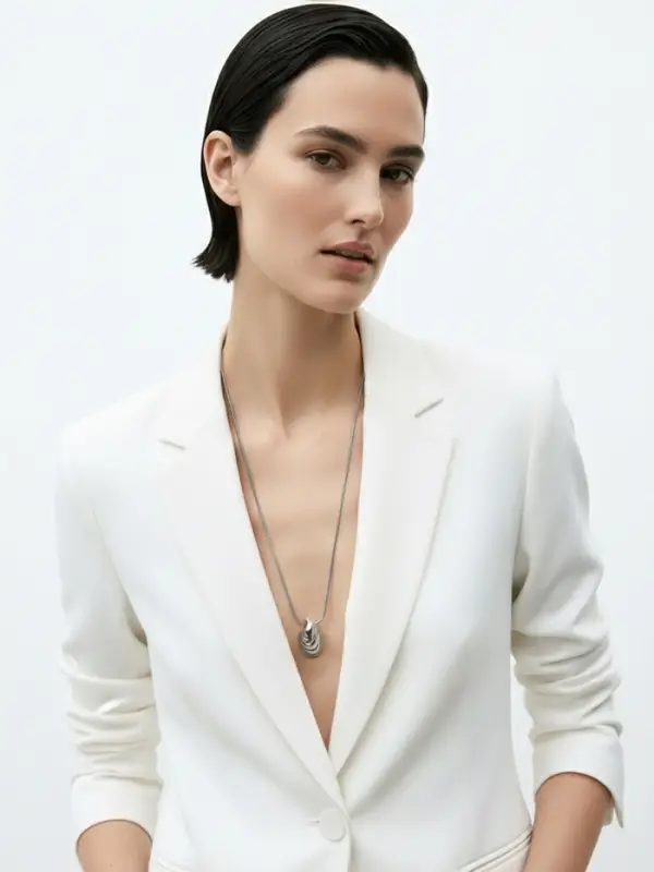 Кулон на цепочке &laquo;Ракушка&raquo;, 75 см, цвет серебро