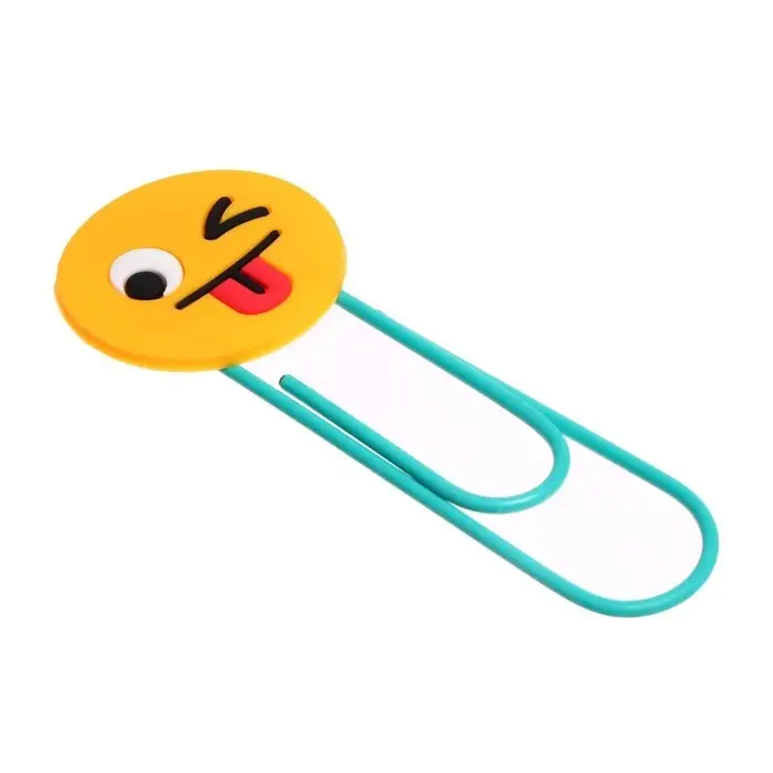 Закладка-скрепка большая «Смайл подмигивает», 11 см, МИКС Закладка-скрепка большая «Смайл подмигивает», 11 см, МИКС