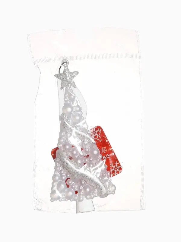 Ёлочная игрушка &laquo;Зимнее волшебство. Ёлка нарядная блестящая&raquo;, 7&times;14 см, белый