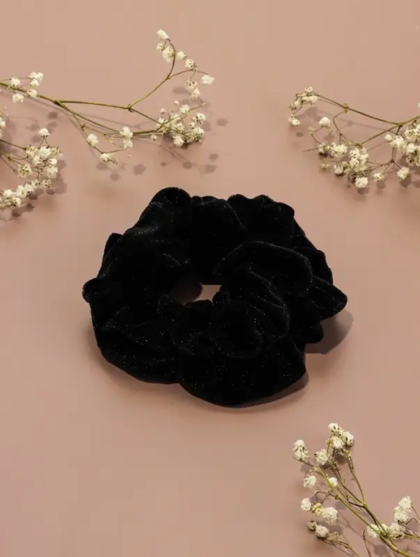 Резинка для волос QF &laquo;Орбита&raquo;, джемма бархат, 10 см, чёрная