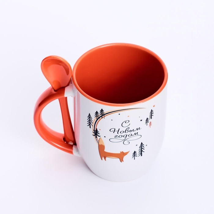 Кружка новогодняя с ложкой Дорого внимание &laquo;С Новым годом&raquo;, 350 мл