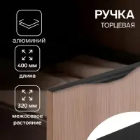 Ручка профильная мебельная торцевая CAPPIO RP100BL, L=400 мм, чёрная, 4 шт.