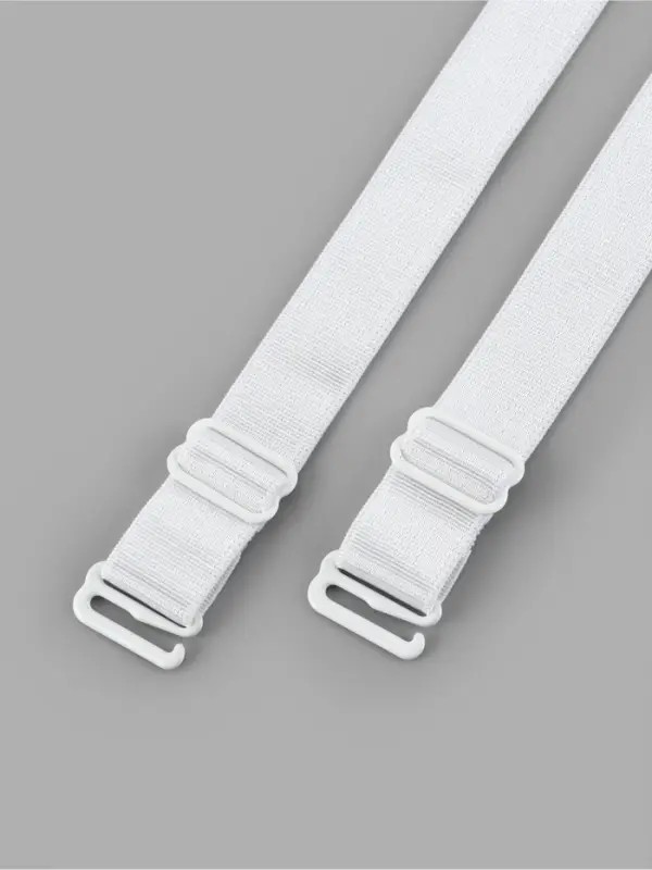 Лямки для бюстгальтера, текстильные, 1.5 см, 37 см, пара, белые Лямки для бюстгальтера, текстильные, 1.5 см, 37 см, пара, белые