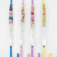 Зонт - трость полуавтоматический &laquo;Цветы&raquo;, 8 спиц, R=40/58 см, d=80 см, МИКС