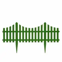 Ограждение декоративное, 30&times;300 см, 5 секций, пластик, зелёное, Greengo