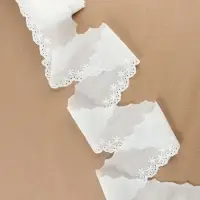 Кружево шитьё &laquo;Цветочки&raquo;, 80 мм, 13.7&plusmn;1 м, белое