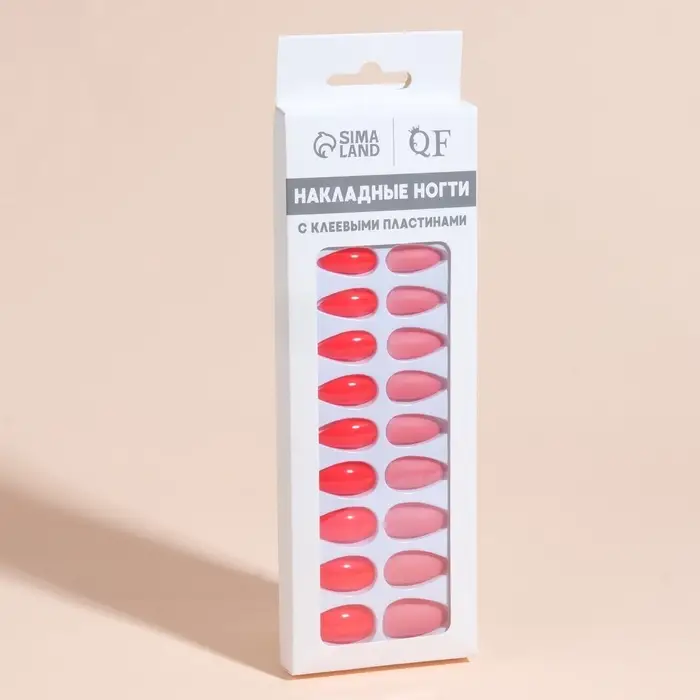 Накладные ногти, 24 шт., с клеевыми пластинами, форма миндаль, цвет неоновые/матовые, розовые