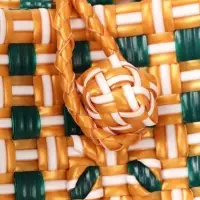 Сумка плетёная, 40&times;20&times;55 см, пластик, зелёно-бежевая