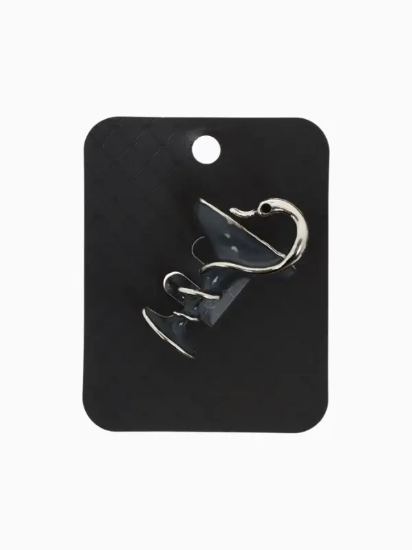 Брошь &laquo;Змея в геральдике&raquo;, знак медицины, серая в серебре