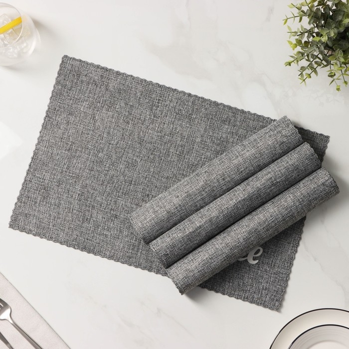 Салфетки сервировочные на стол Доляна Coffee, 4 шт, 44×29 см, цвет серый Салфетки сервировочные на стол Доляна Coffee, 4 шт, 44×29 см, цвет серый