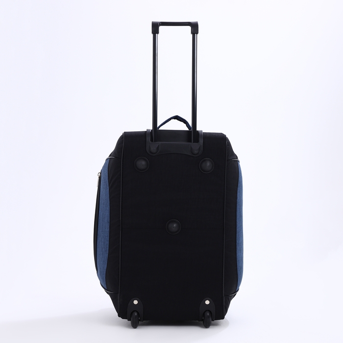 Сумка дорожная на колёсах, отдел на молнии, отдел для обуви, 3 наружных кармана, цвет чёрный/синий Сумка дорожная на колёсах, отдел на молнии, отдел для обуви, 3 наружных кармана, цвет чёрный/синий
