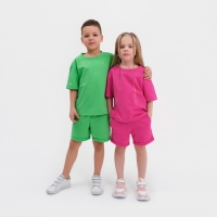 Комплект детский (футболка, шорты) KAFTAN "Basic line" размер 30 (98-104), цвет розовый