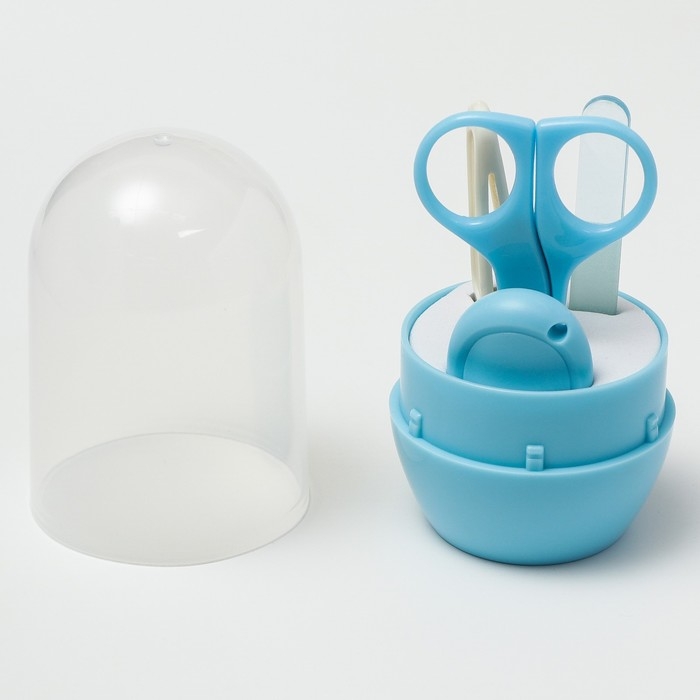 Набор маникюрный детский: ножницы, щипчики, пилочка, пинцет, цвет голубой Набор маникюрный детский: ножницы, щипчики, пилочка, пинцет, цвет голубой