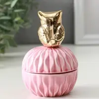 Шкатулка керамика "Золотая бабочка" розовая 8х8х9 см Шкатулка керамика "Золотая бабочка" розовая 8х8х9 см