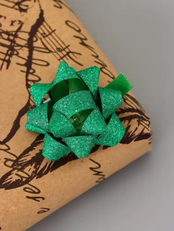 Подарочный Бант - звезда №3.5, с блестками, для упаковки подарков, набор 8 шт., МИКС