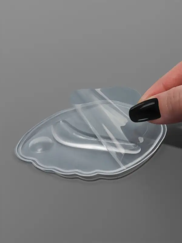 Полустельки для обуви, на клеевой основе, силиконовые, 9.5&times;6.5 см, пара, прозрачные