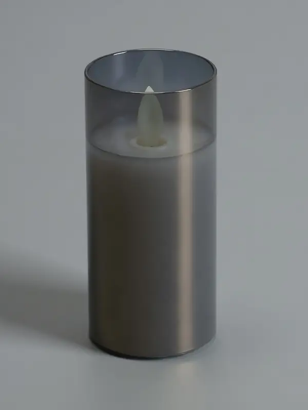 Светодиодная свеча "Серебристая" 12х5.5 см, AAx2 (не в компл.), Т/БЕЛЫЙ