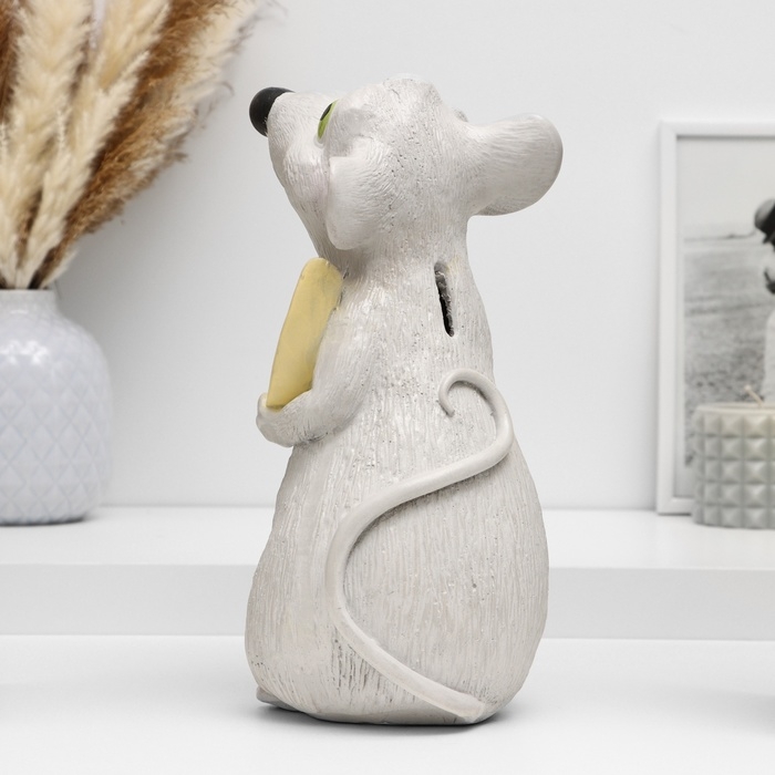 Копилка Копилка "Крыса с сыром" серая, 24х16х14см