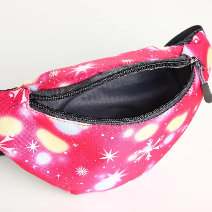 Сумка поясная &laquo;Космос&raquo; детская, на молнии, малиновая