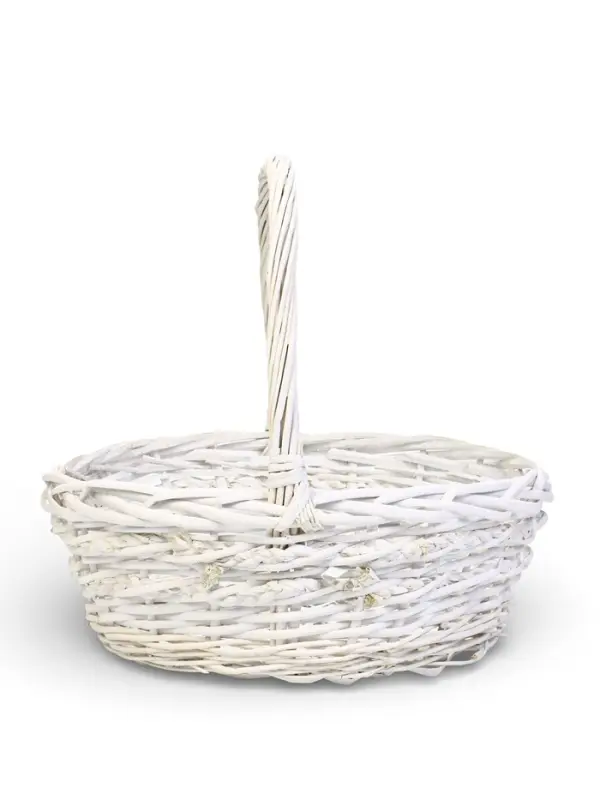 Набор корзин 3 шт ИВА 40x40x17 35х35x13 30х30x11 см ПЛЕТ ручка h=20/18/16 см бел