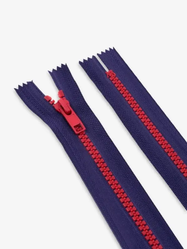 Молния &laquo;Трактор&raquo;, №5, неразъёмная, замок автомат, 18 см, синяя, красная