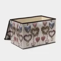 Короб стеллажный для хранения с крышкой &laquo;Сердца&raquo;, 37&times;24&times;24 см