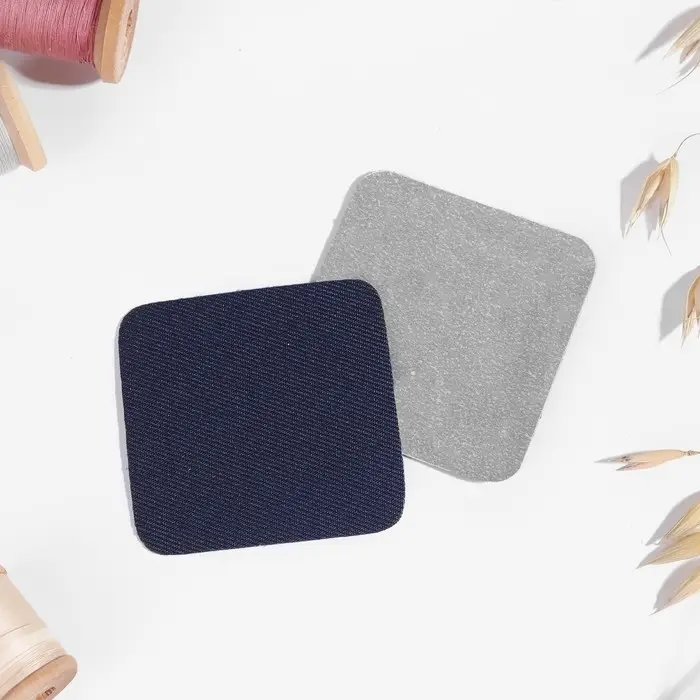 Заплатки для одежды, 5,5 &times; 5,5 см, клеевые, пара, цвет тёмно-синий