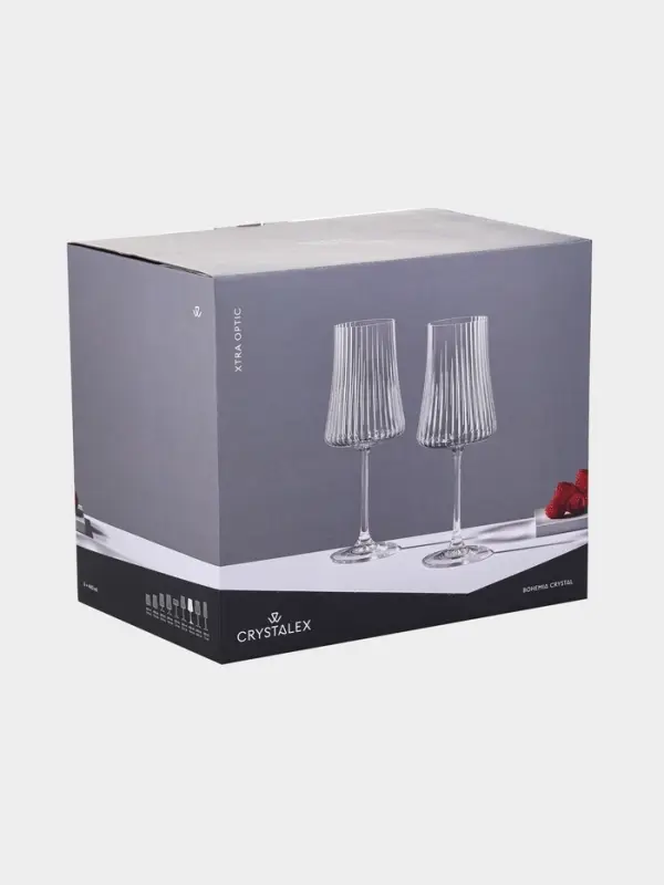 Набор бокалов для вина &laquo;Экстра&raquo;, 460 мл, 6 шт., хрустальное стекло, прозрачный