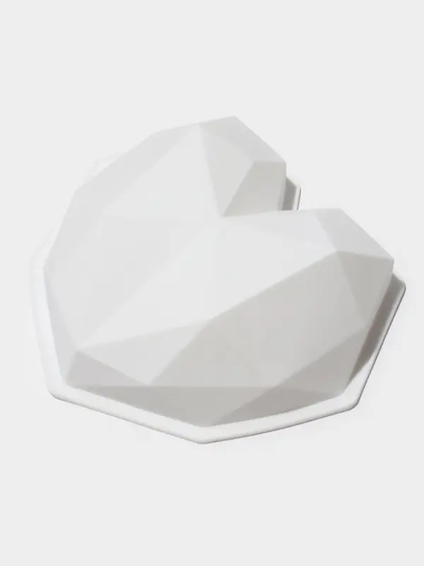 Форма для муссовых десертов и выпечки KONFINETTA &laquo;Геометрия любви&raquo;, силикон, 21.5&times;20&times;6 см, белая