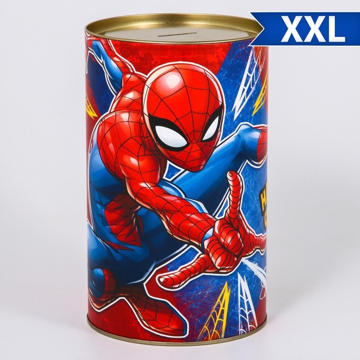Копилка металлическая, 20,5 см х 12 см х 12 см, XXL Копилка металлическая, 20,5 см х 12 см х 12 см, XXL "Достигай цели", Человек-паук