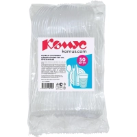 Ложка одноразовая столовая Комус прозрачная, 18 см, ПС 50шт./уп